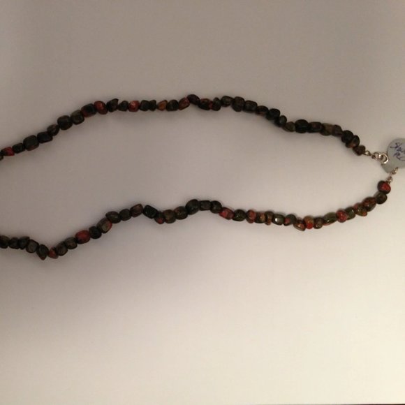 16" Unakite and Silver Necklace - Picture 13 of 14